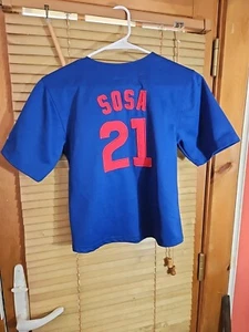 Vintage Russell Athletic Sammy Sosa Chicago Cubs Embroidered Jersey Youth 8 S - Picture 1 of 7