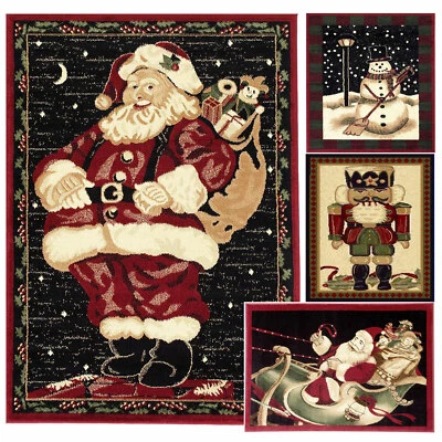 Christmas Rug Holiday Décor Area Rug Santa Claus 3'4" x 4'6" High Quality Carpet - Image 1 of 4