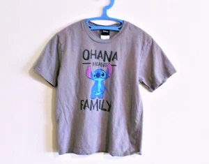 DISNEY Lilo & Stitch Ohana Means Family T Shirt Kids Sz S Cotton Breathable Gray - Picture 1 of 10