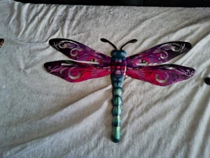 Wand-Deko/Libelle/neu/Metall/Lila/Pink - Bild 1 von 4