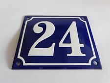 Vintage / Antique French Handmade 4.75 x 4" Enamel Plaques House Number Sign 24
