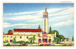 Florida Gebäude New York Weltausstellung Leinen Postkarte - Bild 1 von 2