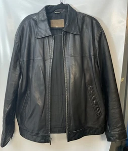 Cappotto vintage UOMO taglia Large GUESS nero GIACCA IN PELLE caldo 1981 - Foto 1 di 20