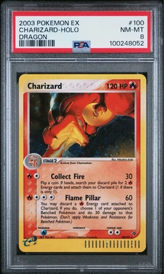 Charizard 100/97 EX Dragon Holo Secret Rare 2003 Pokémon TCG Card - PSA 8 - Image 1 of 2
