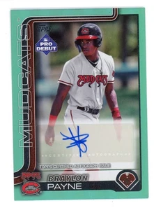 2025 TOPPS PRO DEBUT AQUA  FOIL AUTO BRAYLON PAYNE 31/75 CAROLINA MUDCATS - Picture 1 of 1
