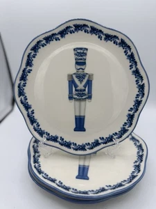 Juego de 4 platos cascanueces de Navidad Southern Living azul y blanco Chinoiserie nuevos con etiquetas - Imagen 1 de 16