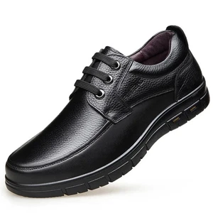 Men Genuine Leather Casual Shoes Soft Sole Lace-up Lightweight Loafers Shoes - Picture 1 of 22