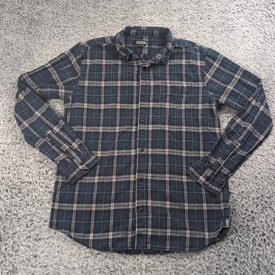Ezekiel Shirt Men Large Blue Gray Flannel Button Up Long Sleeve Casual Skater - Image 1 of 4