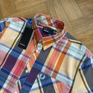 BNWT Fred Perry Short Sleeve Madras Check Shirt Medium Multicoloured Mod 60s - Picture 1 of 19