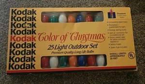 Vintage Kodak Color of Christmas C9 String Lights 25 Light Outdoor Big Bulb - Picture 1 of 3