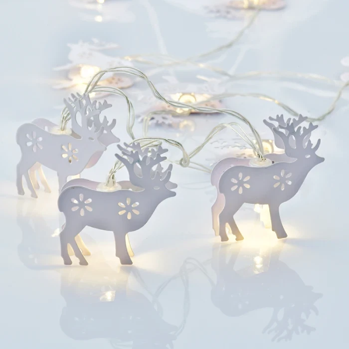 Reindeer Cutout String Lights Metal 4ft. Battery Operated Warm Lights - Image 1 of 4