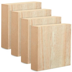 Unfinished MDF Wood Blocks for Crafts, 1 in Thick Wooden Square Blocks (4x4 i... - Picture 1 of 9