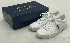 Polo Ralph Lauren Damen-Sneaker 8,5 B weiß Canvas Court125 Logo Halbschuhe - Bild 1 von 20