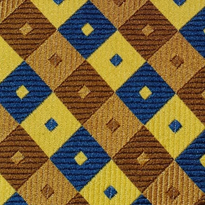 MOD DISCOTECA VINTAGE AÑOS 70 ~ CORBATA ANCHA PARA HOMBRE ~ AZUL DORADO MARRÓN TOSTADO ~ CUADROS ~ 57" Foto 1 de 4