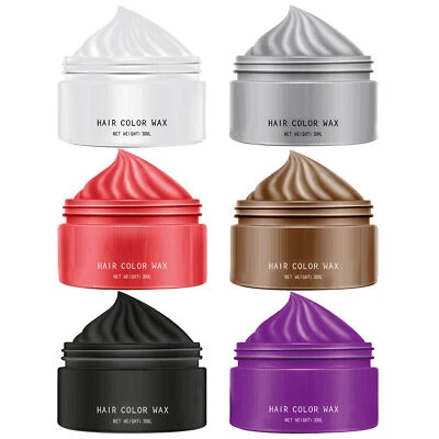 Hair Color Wax Cream DIY Hair Mud Dye Cream 6 Colors Temporary Modeling COSPLAY Foto 1 de 4