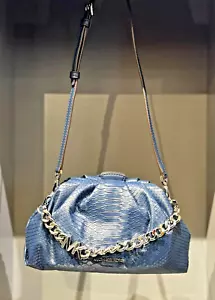 Michael Kors Nola Small Women Chain Clutch Crossbody Shoulder Bag Pouch In Navy - Picture 1 of 4