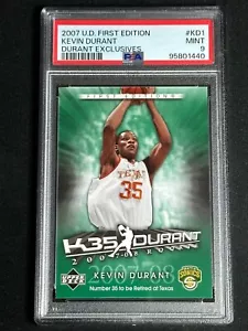 2007 Upper Deck First Edition Exclusives Rookie RC Kevin Durant #KD1 PSA 9 MINT - Picture 1 of 2