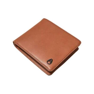 Nixon "Pass" Leather Coin Wallet (Saddle) Bi-Fold Card Money Holder - Picture 1 of 2