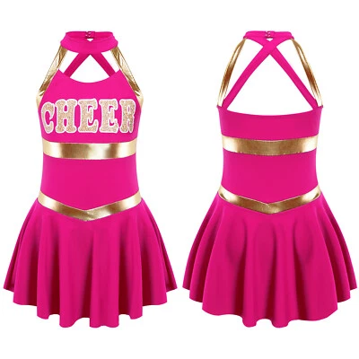 Kids Girls Cheer Leader Costume Cheerleading Outfits Dance Dress Performance - Image 1 of 4