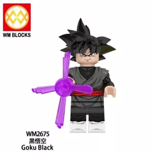2 inch Custom DragonBall Super Goku Black Minifigure with Base and red blast - Picture 1 of 1