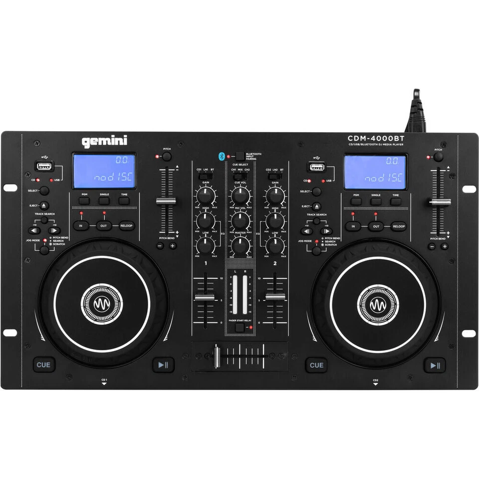 Gemini CDM-4000BT Dual DJ CD/USB Media Player with Bluetooth + Mixer - Image 1 of 4