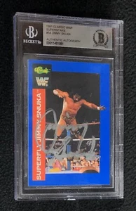 Jimmy Superfly Snuka Signed 1991 Classic WWF Card #54 WWE Beckett Certified - Picture 1 of 1