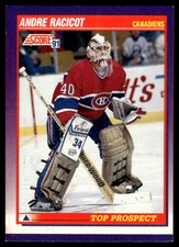 1991-92 Score American #395 Andre Racicot Montreal Canadiens Rookie