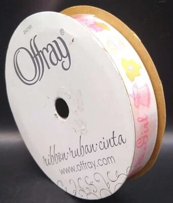 Berwick Ribbon Pink “It’s A Girl” Baby Shower Maternity Gift 5/8" X 9' NEW - Image 1 of 3