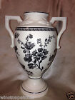 Lenox 2002 Black Toile Floral Elegance  Handled Vase Pltinum Trim