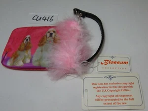 BLOSSOM COLLECTION MINI COIN PURSE CHILD SMALL WHITE DOG PRINT CUTE 3" X 5" PINK - Picture 1 of 4