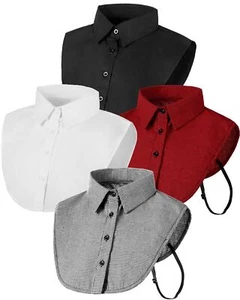 4 Pack Fake Collar Half Blouse Shirts Detachable Dickey Collar for Women - Picture 1 of 7