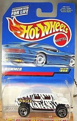 Hummer 1997 vintage Hot Wheels Mainline/Collector #858 blanco con radios RZR cromados Foto 1 de 4