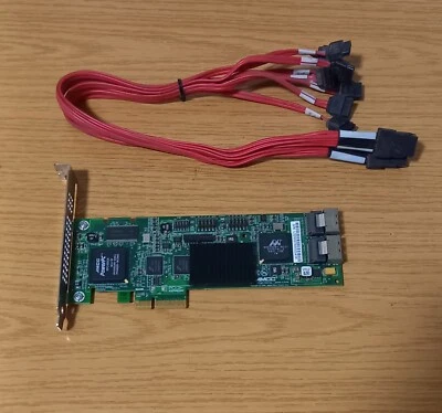 AMCC 9650SE-8LPML  8-Port PCI-E SATA  RAID Controller Card + cables - Image 1 of 2
