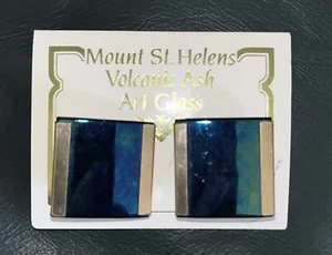 Mt. St. Helens VOLCANIC ASH Earrings - Art Glass - Picture 1 of 3