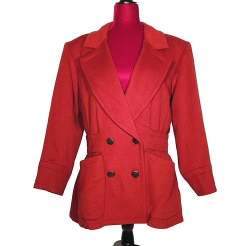 SAINT LAURENT (YSL) Cappotto classico Yves Saint Laurent rosso manica lunga taglia 40 US (8 10)