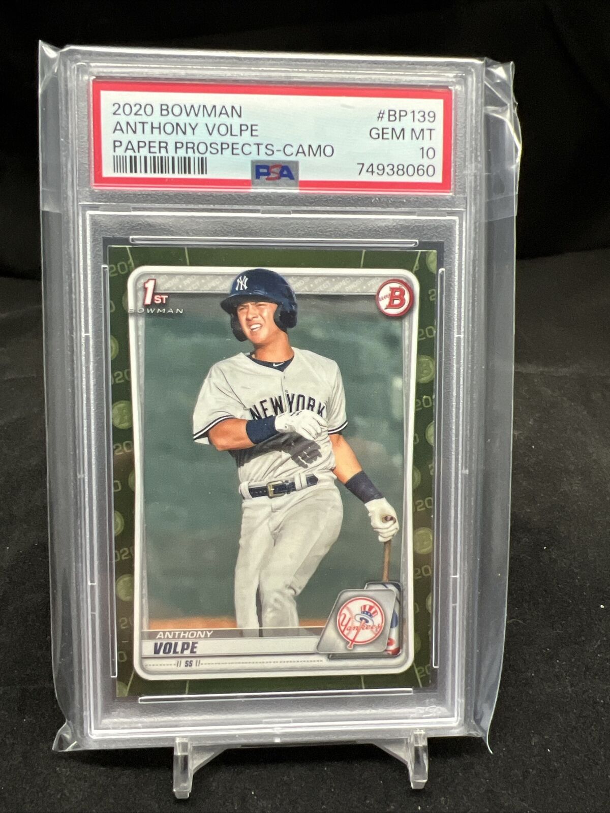 2020 Bowman 1st Anthony Volpe Paper Prospects Camo #BP-139 PSA 10 NY Yankees
