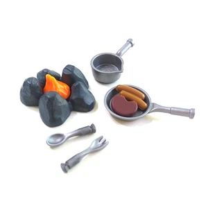 Playmobil Stein Lagerfeuer Töpfe Fleisch Kochutensilien Camping B12 - Bild 1 von 1