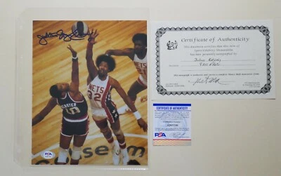 Foto de acción autografiada firmada por Julius Erving New York Nets 8 x 10 PSA Foto 1 de 4