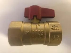 VÁLVULA DE BOLA DE GAS IPS NPT ROSCADA 1" LATÓN LIBRE DE PLOMO 1/4 GIRO APAGADO 75 psi - Imagen 1 de 6