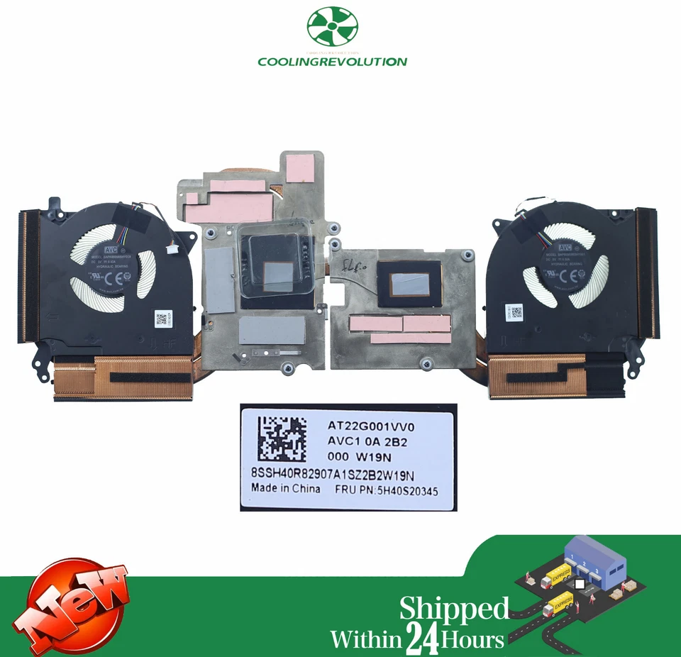 Laptop CPU Heatsink Fan For Lenovo Legion 5-15ITH6 82JK 5H40S20345 - Image 1 of 2