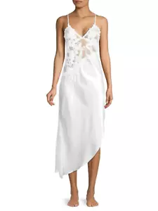 Jonquil Women's Dalia Satin & Lace Ivory Nightgown L46329 Size Medium - Picture 1 of 7