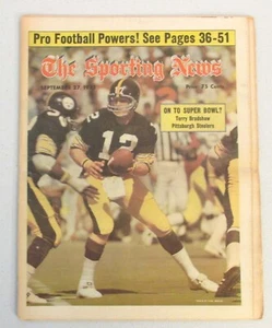 The Sporting News 9/75 TERRY BRADSHAW Pittsburgh Steelers SUPER BOWL CHAMPIONS! - Picture 1 of 3