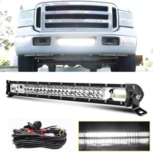 20'' Fit Ford F150 2009-14 Hidden Lower Bumper Grille 730W LED Light Bar + Wire - Picture 1 of 11