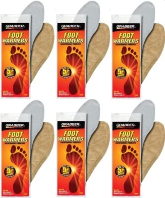 Calentador de pies Grabber tratamiento térmico 5 horas más - paquete de 6 pares - talla S/M Foto 1 de 2