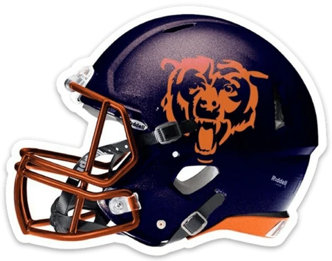 Chicago Bears Black Football Helmet w/ Bear Type Logo Die-Cut MAGNET Cover