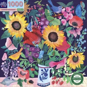 Summer Bouquet 1000 Piece Jigsaw Puzzle by eeBoo Malin Gyllensvaan - Picture 1 of 1