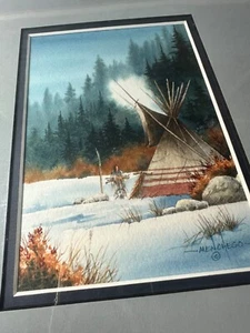 Menchego Signed Artwork - Making Camp Gathering Wood - Picture 1 of 6