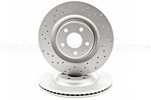 FÜR AUDI A4 A5 A6 A7 Q5 PORSCHE MACAN PERFORMANCE HINTEN GEBOHRTE BREMSSCHEIBEN 330mm - Bild 1 von 10