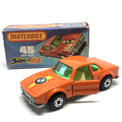 Lesney Matchbox Superfast No. 45 BMW 3.0 CSL 1976 Orange - Made In England W/Box - Image 1 of 4