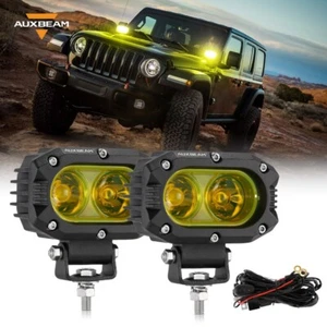 Barra de luces de trabajo LED de 4" AUXBEAM VAINAS DE INUNDACIÓN LUCES ANTINIEBLA DE REVERSA PARA Jeep Wrangler JK - Imagen 1 de 12